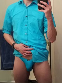 First rule of dressing like a gentleman: always match your thong to your ou...
