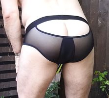 Enjoying the warm weather in my new underwear