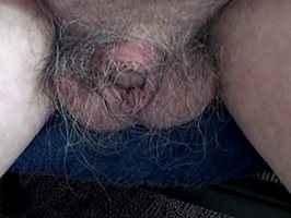 penis and balls after a warm drive in the car