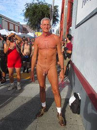 65 years old and BUCK NAKED at FOLSOM STREET FAIR !  I was in HEAVEN