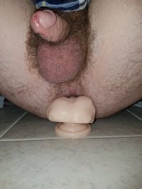 Big cock deep in my ass. Trying coconut oil as lube. Balls deep ftw!