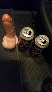 Couple of beers and dildo in the ass another night in the truck.