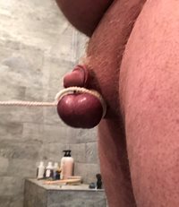 Ball Bondage!  It doesn’t hurt as much as you would think, But it isn’t com...