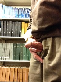 Daddy cock out in library .. Hope no one sees and Hope you like