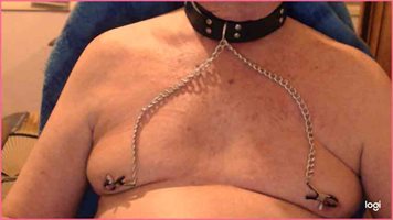 Sex slave nipple clamps