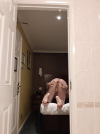 Imagine seeing after leaving the bathroom