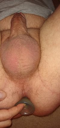 Been experimenting with my wife's ass toys a lot lately and cumming without...