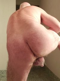 Hairy balls and ass in a hotel room.  I could use some room service.