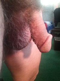 Fresh out of the shower...cock and balls nice and clean for your hungry mou...