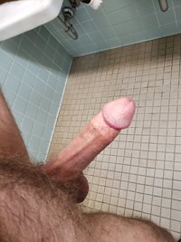 Playing in a public bathroom