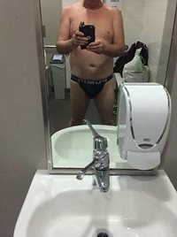 Naked me in public toilet