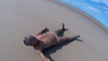 Having a lay on the beach