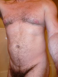 Flashback photo: Chest and torso with more bush. Would love to have you run...