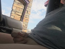 Showing my cock at a gas station this morning
