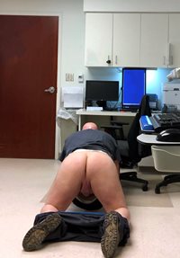 At work wishing someone was there to spank me.