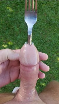 Fork and condom