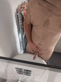 Feels good to push my balls up against the cold sink. Want to taste my cock...
