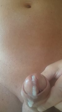 Getting hard then the cum.
