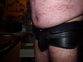 Leather little bulge