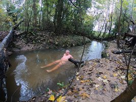 Found this stream in the woods as i was walk naked in  so a let have a dip....
