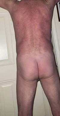 Me posing with my cock hanging out.  My white cute tight bum cheeks for you...