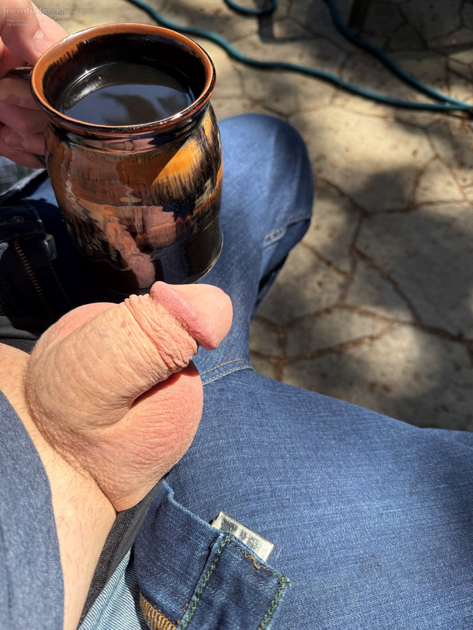 Coffee and softie on a sunny Sunday morning.