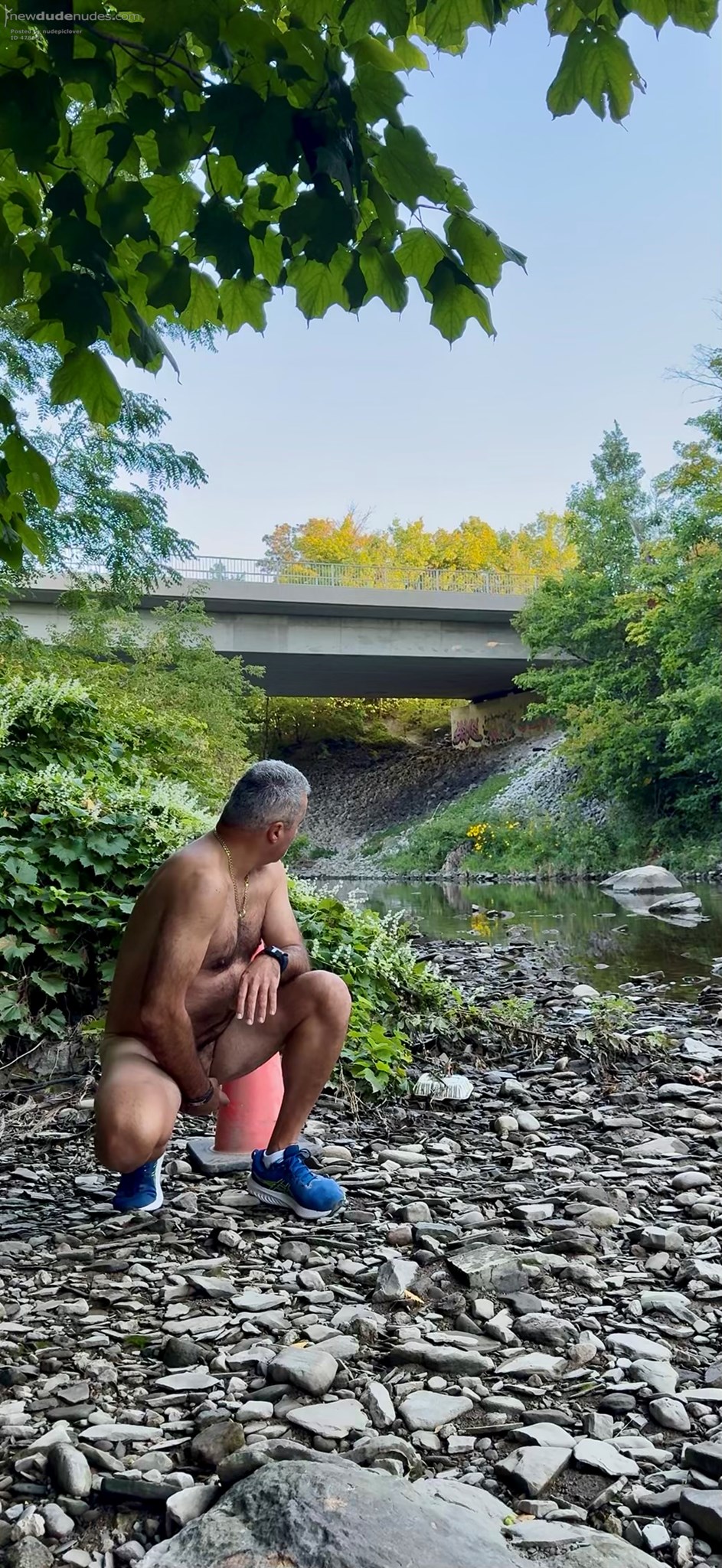 Love being naked outdoors. Especially along this creek. 