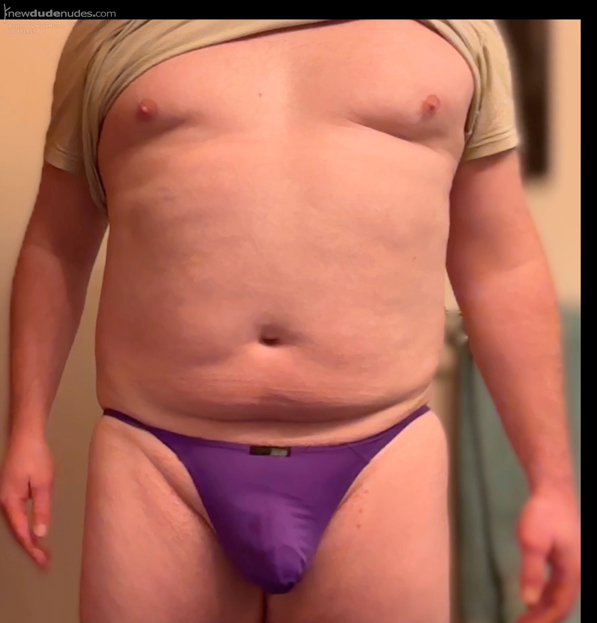 Chunky nurse purple thong 😉
