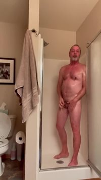 Sexy daddy taking a shower - having fun