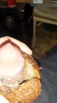 Dick head muffin with cum cream