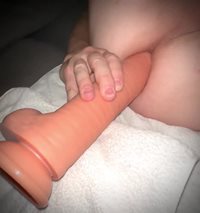 Trying out a new monster dildo
