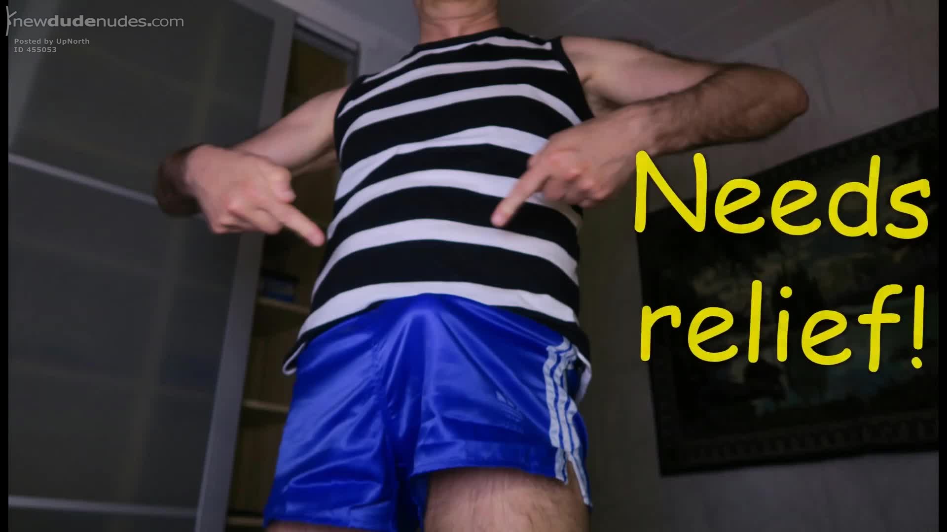 Retro nylon shorts used in wanking