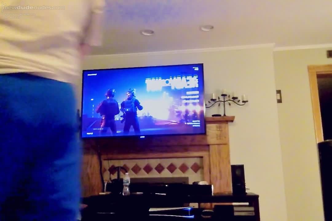 Vacuuming in sexy pink leggings