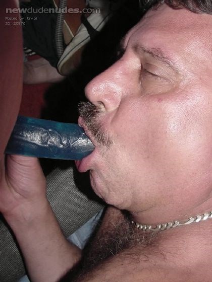 Sucking my wifes strapon