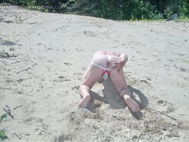Jock in the sand