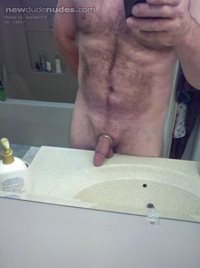 Dick in rings - before shower 02