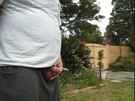 Pissing in the back yard