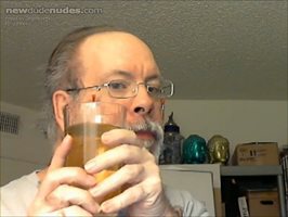 Dave Pisses a glass 7